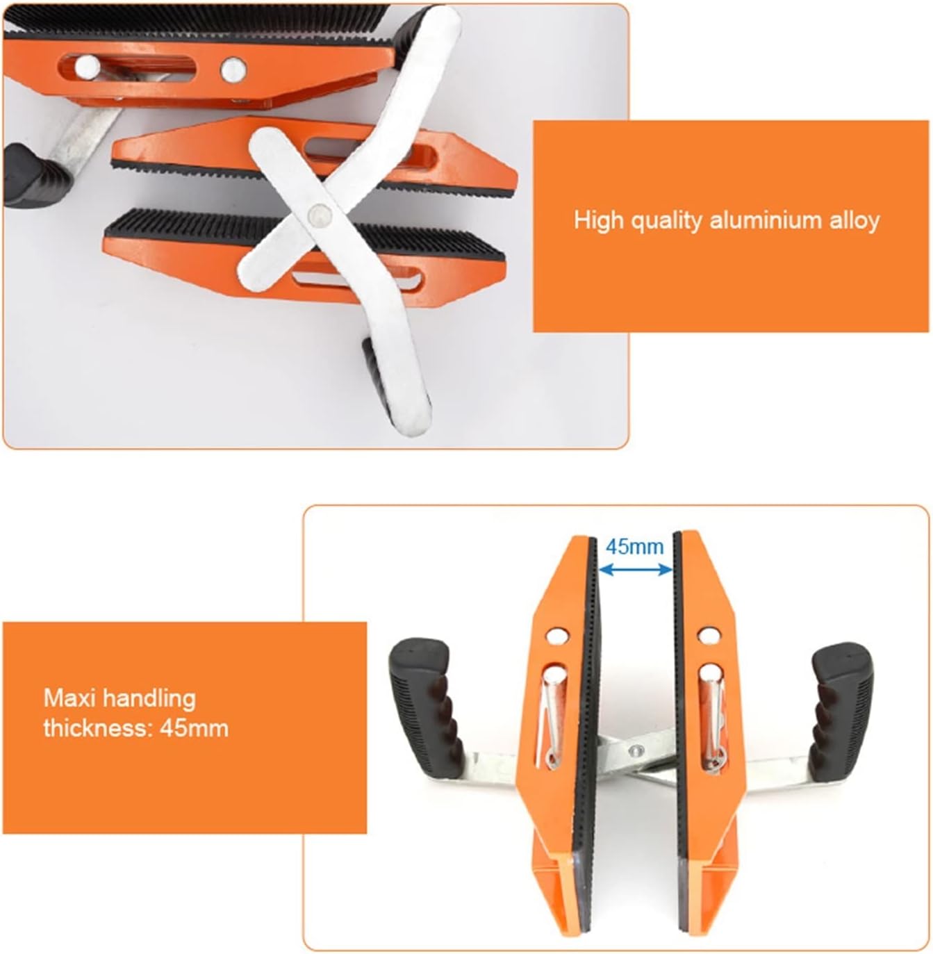 Double Seamless Seam Setter Handed Stone Slab Clamp Pair Granite Scissor Lifting Tool For Granite, Stone, Marble, Slab Granite Tools(1 pair (2pc))