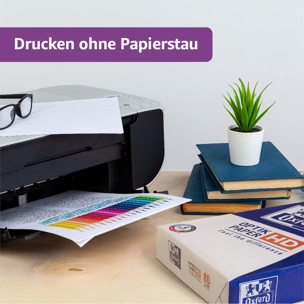 Oxford Papel para fotocopia/impresora Premium, 2500 hojas, DIN A4, 1 caja de 5 unidades