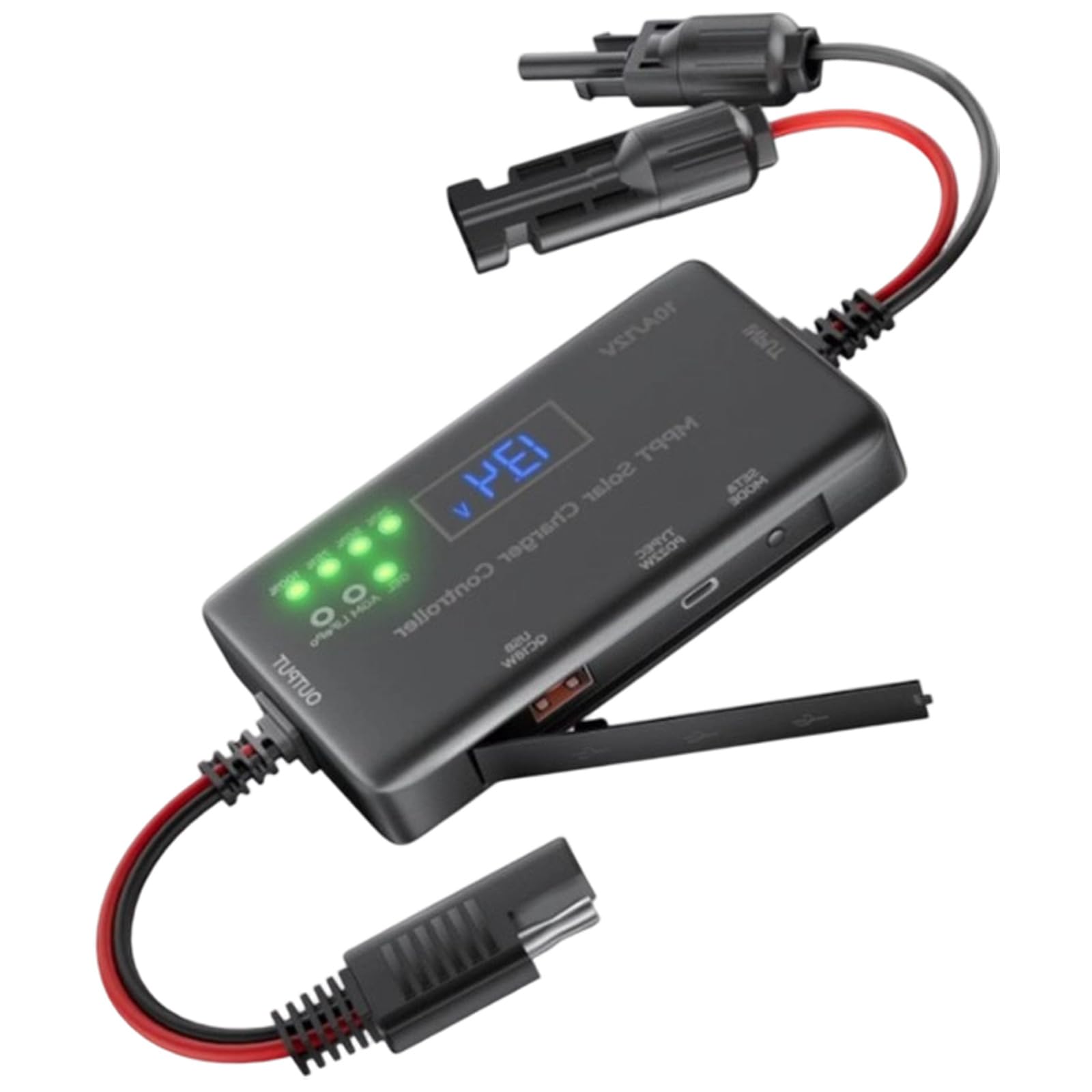 Solar Laderegler 12V 20A kompatibel mit MPPT, 12V Solar Laderegler mit PD 22W Typ C und QC 18W USB Ausgängen, für GEL AGM LiFePO4 Batterien, Photovoltaik Systeme