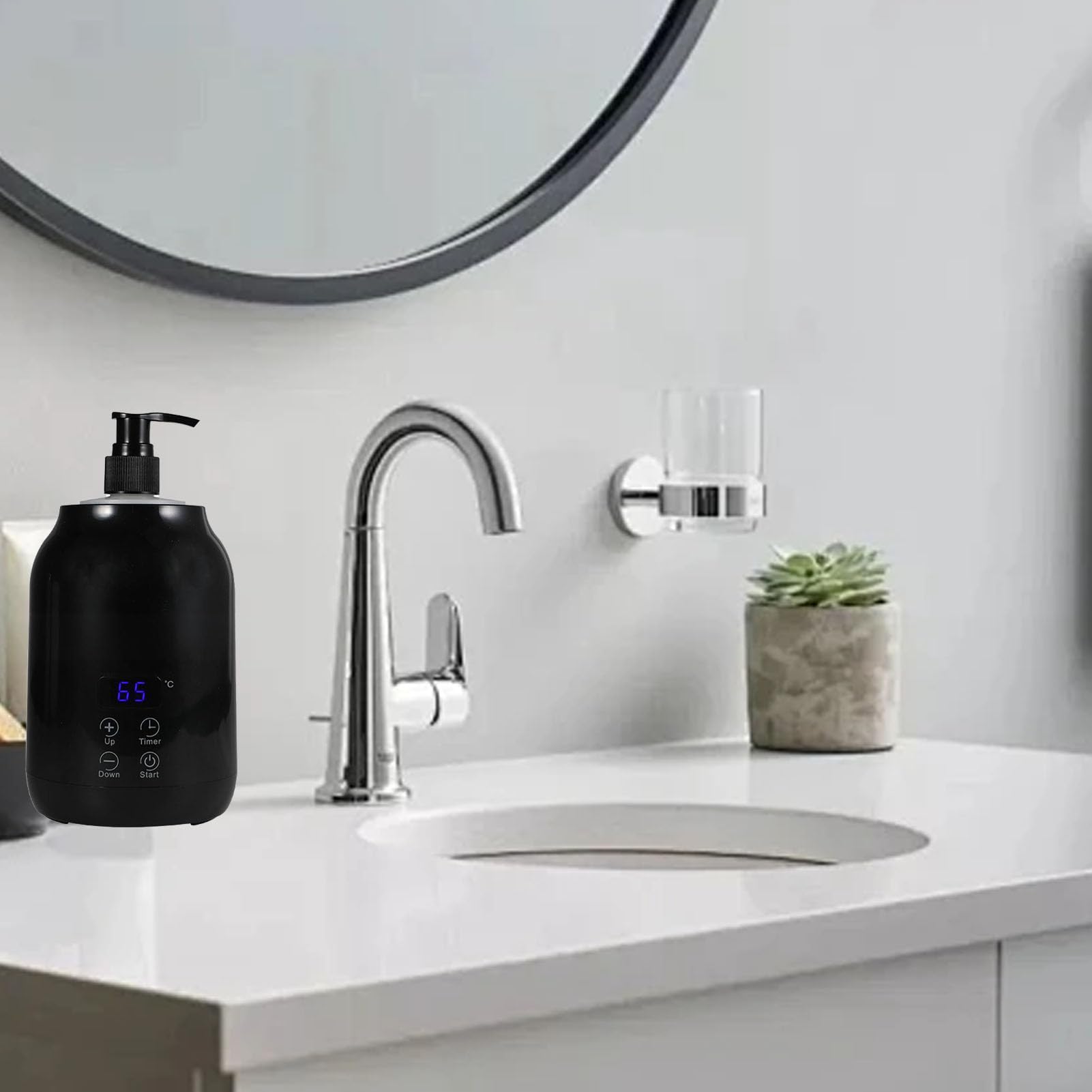 Massage Ölwärmer, einstellbare Temperatur Körperlotionwärmer, Ölheizung Touchscreen mit multifunktionalem Timer -Design für ätherische Spa -Massage -Öle