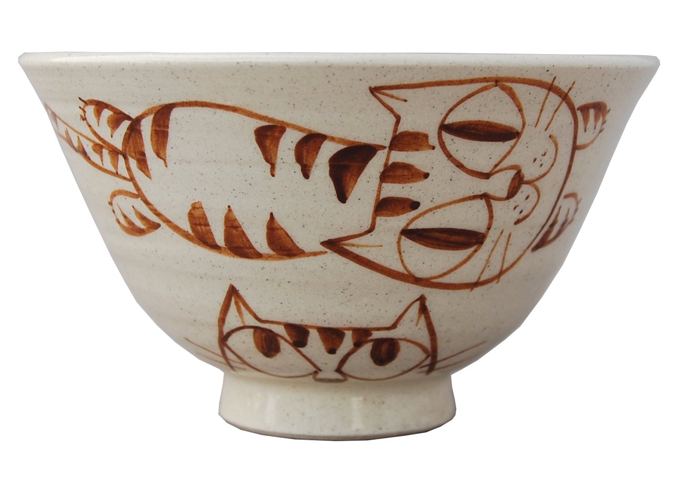 Bol à riz Hasami rust cat Tiger porcelaine de Nagasaki