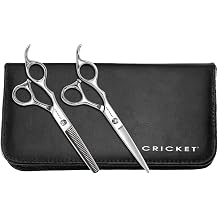 Cricket Shear Advantage Left-Hand Duo Professional Stylist 5.75" & 32T Stainless Steel Hair Cutting Scissors and Hair Thinning Shears Set, Lefty, Value Set with Case and Accessories
