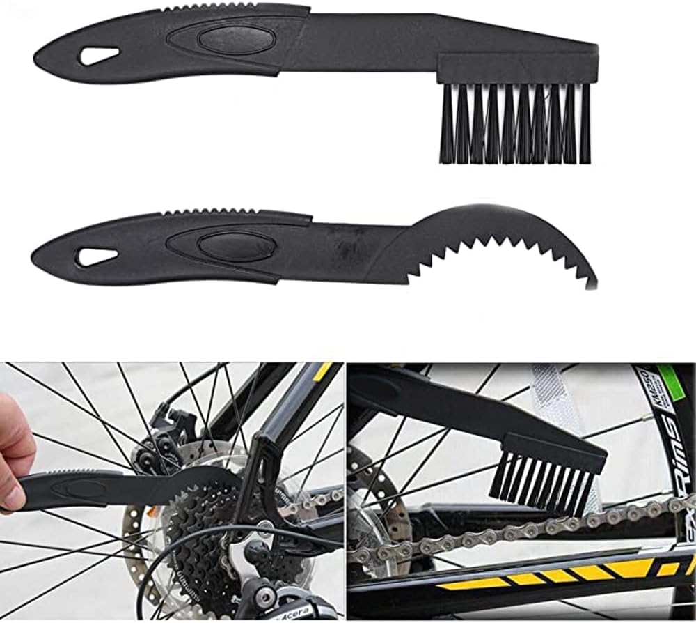 Kit Pulisci Catena Bici, Lavacatena da Bici Professionale Accessori, 4 Pezzi Kit di Spazzola Pulizia della Catena, Spazzola di Pulizia per Catena Moto Bicicletta, Rosso