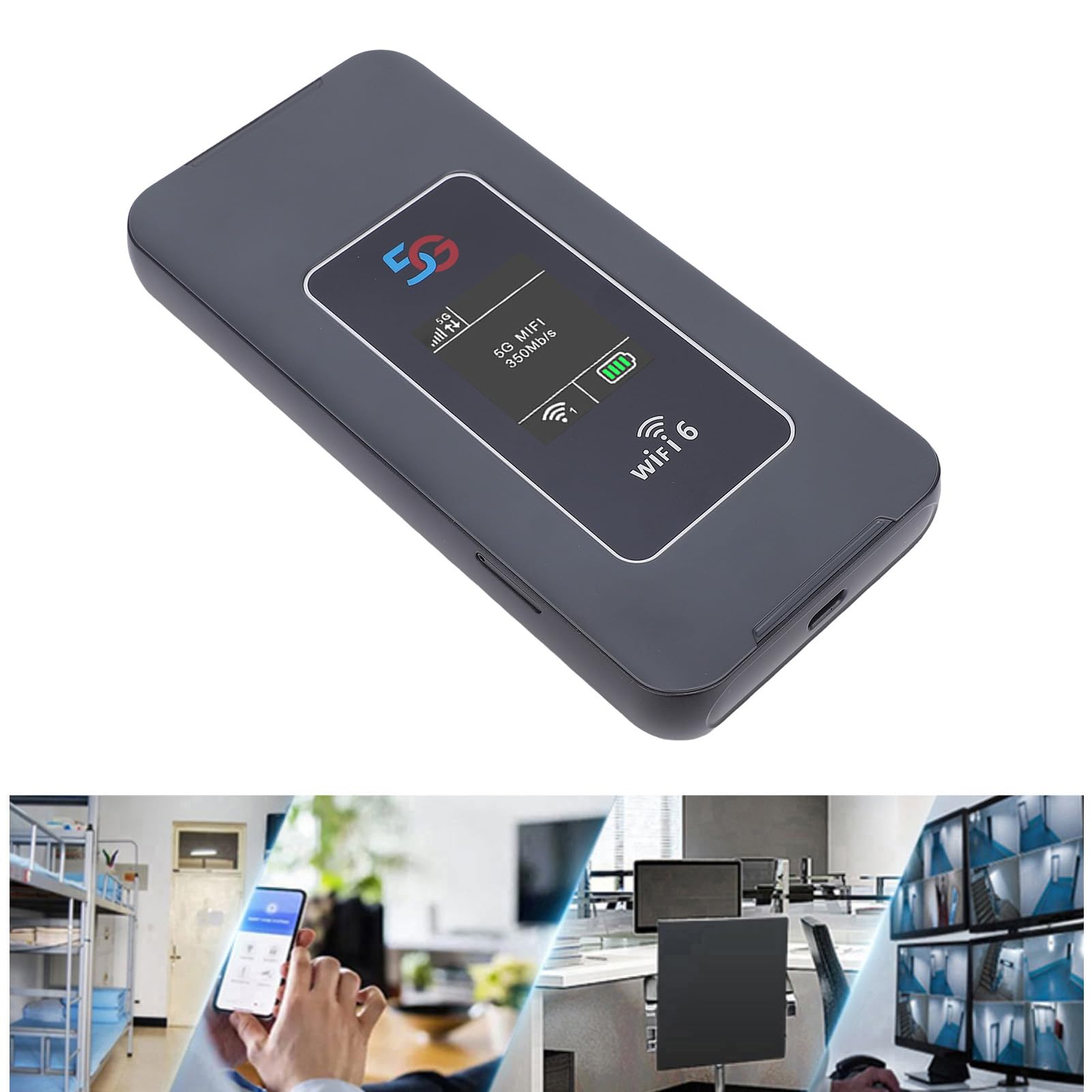 Cryfokt Rápido 5G WiFi Hotspot Portátil 4G LTE Dispositivo de Punto de Acceso Móvil Conecta hasta 32 Dispositivos, Enrutador WiFi Portátil de Negocios para Trabajo Remoto