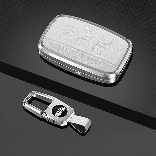 Miniatura 3 de SANRILY 1 unids para llave Range Rover Funda de cuero de metal para llavero apto para Land Rover Discovery Sport LR4 Jaguar Llavero sin llave