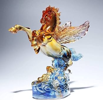 Amazon.co.jp: 彫刻 置物・オブジェ ガラス彫刻ペガサス装飾品アートは