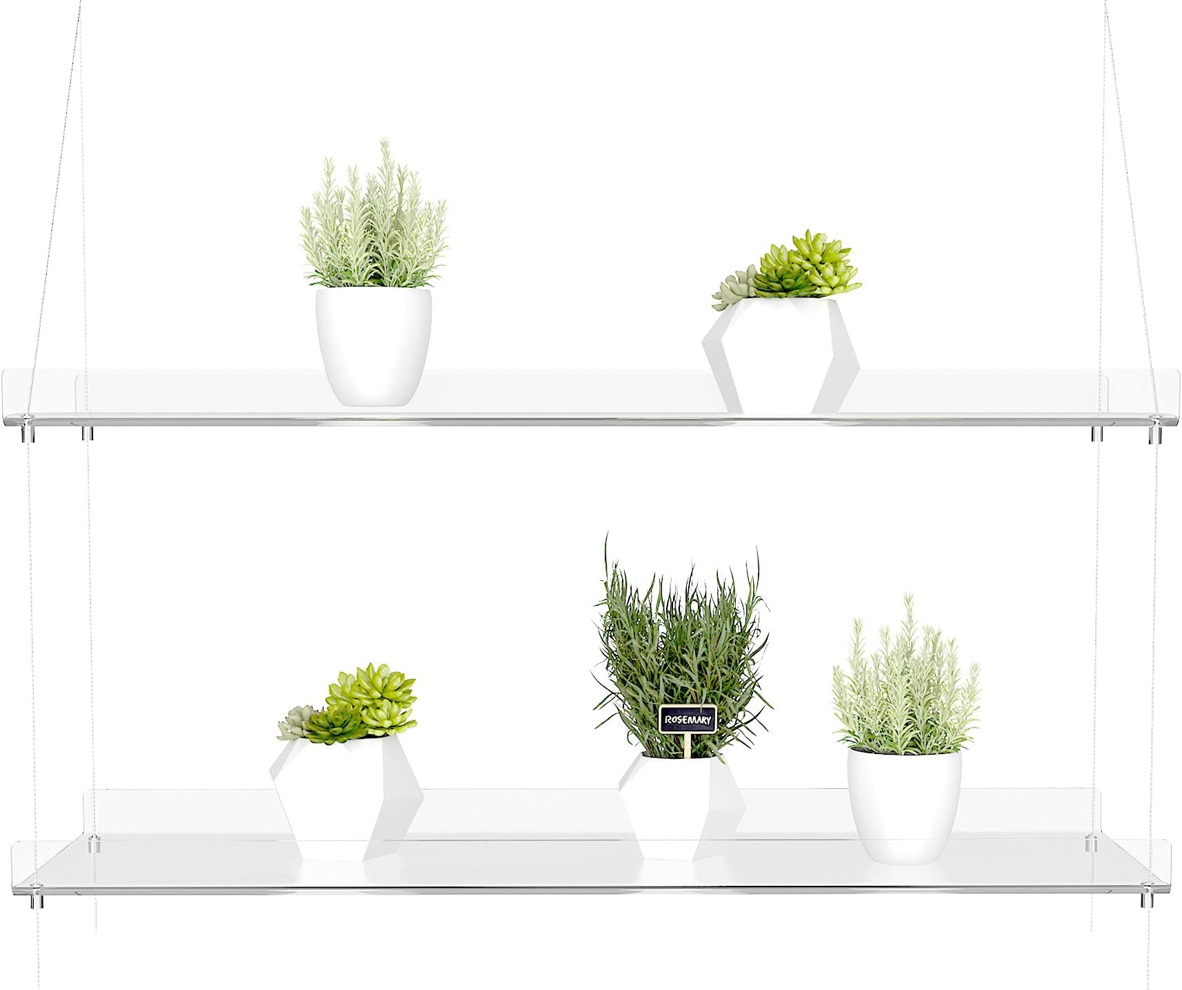 Mykunzite Hanging Window Plant Shelves (20"x6"x34", 2