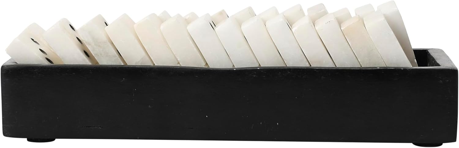 デンサン ジョイント釣り名人(イージージョイント) JEF40-50 10本 ジェフコム(Jefcom) ジョイント釣り名人 イージー Creative Co-Opハンドメイドアラバスタードミノ ソープストーントレイ入り 白黒装飾アクセント 長さ9インチ x 幅3イン