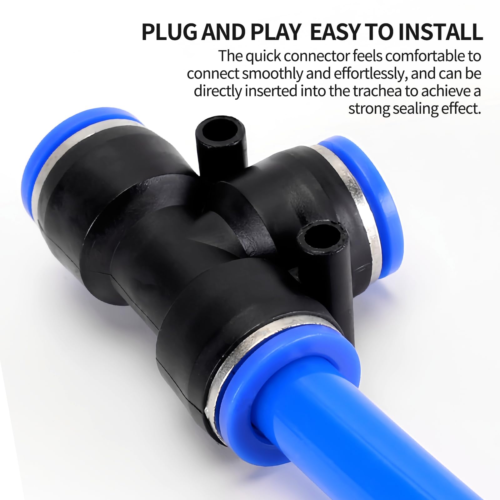 PEG 8-4-8 mm typu T 3-drożne szybkozłącza pneumatyczne, 100 sztuk