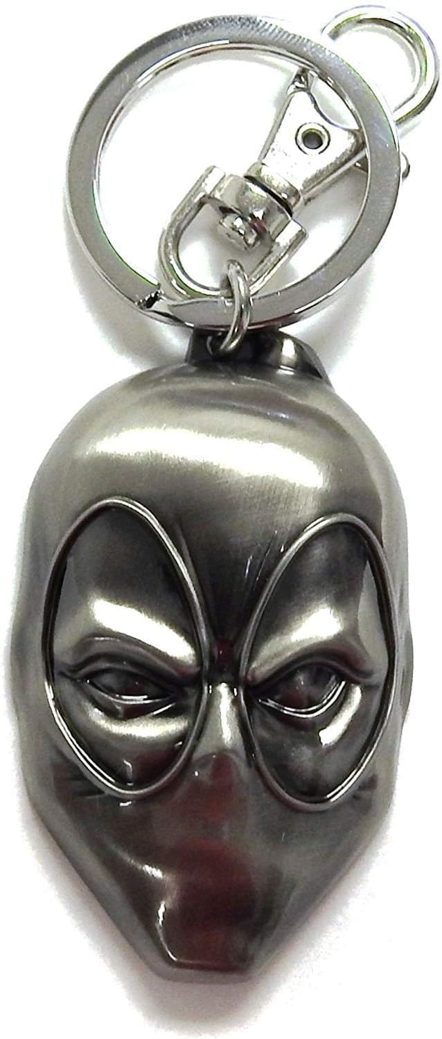 Marvel Deadpool Head Pewter Key Ring Action Figure