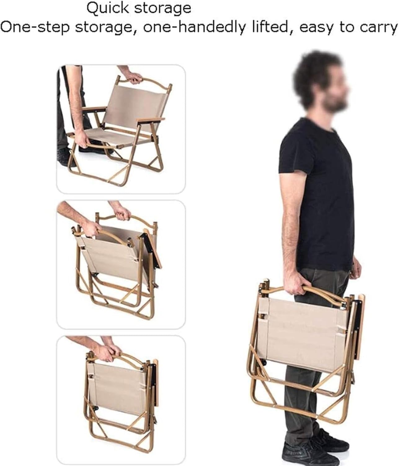 Portable Folding Chair Chair Portable Outdoor Aluminum Wood Grain Folding Chair Sports Chair Beach Chair Actor Adjustable Folding Chair(A)