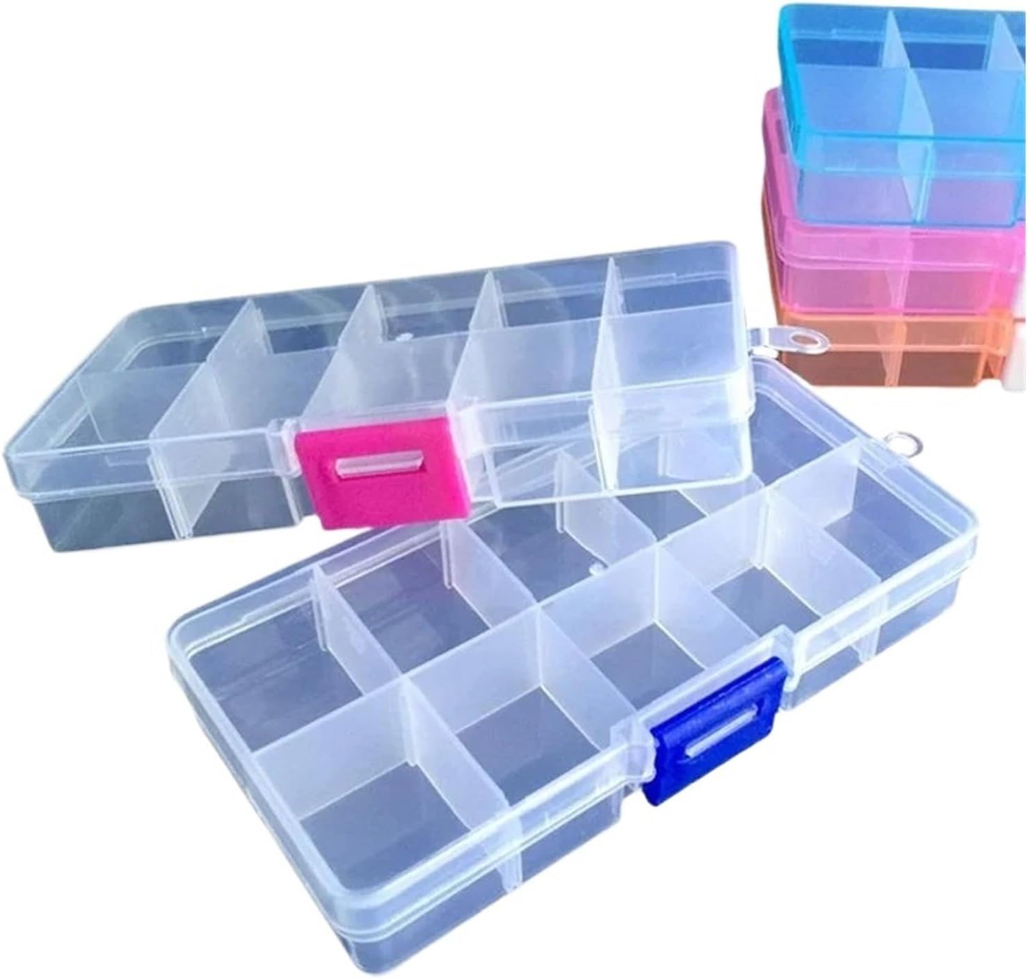1/3PCS Practical Compartment Plastic Storage Box 24 Grids Parts Organizer Jewelry Bead Screw Holder Case Display Container(Transparent 3pcs)