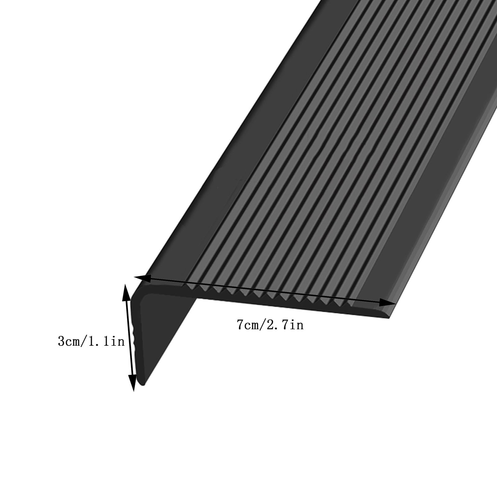 Perfil de Vinilo para escaleras, Cinta Antideslizante para peldaños de escaleras Exteriores, moldura de Borde, Tira Protectora de Esquinas de Seguridad, Tiras Protectoras para escaleras y pi