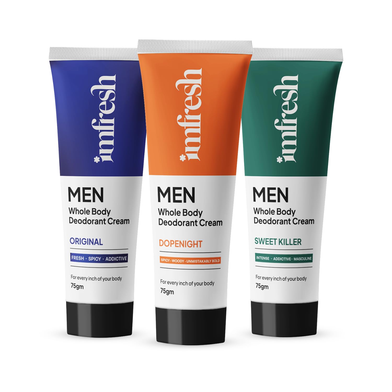 Imfresh Men Deodorant Cream For Whole body & Underarms Areas - Long Lasting Fragrance | Prevents Odour & Reduces Pigmentation | Pack of 3 (50gm,Original, Dopenight, Sweet Killer)-image-7