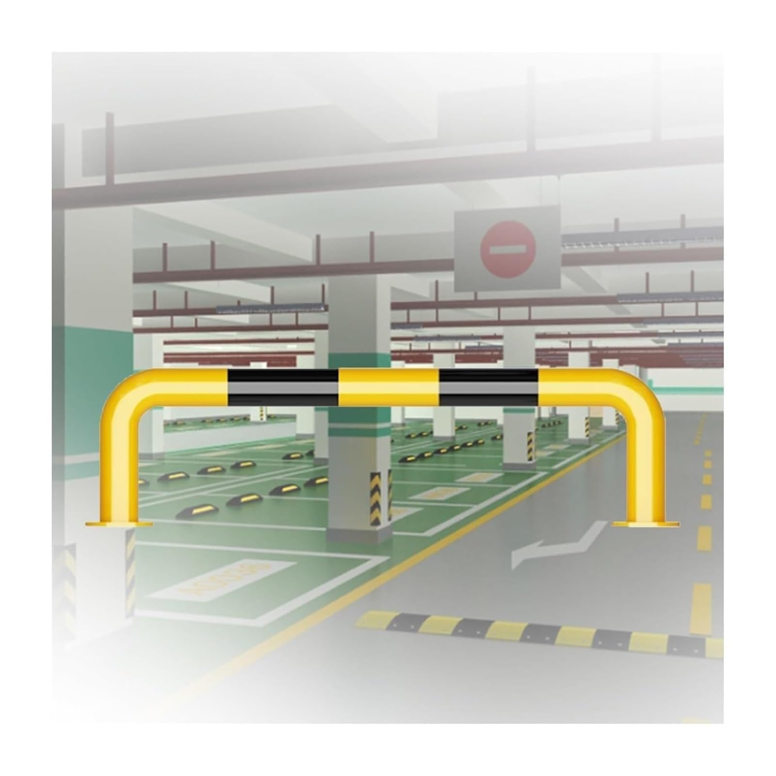 GTHTUHFD U Shape Security Bollards Parking Lot Isolation Posts, Car Blocker For Driveway,150X50X0.2Cm