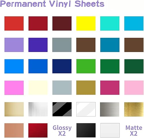 Miniatura 2 de Lya Vinyl Paquete de 68 vinilos permanentes, láminas de vinilo autoadhesivas para Cricut, vinilo permanente para exteriores para decoración de