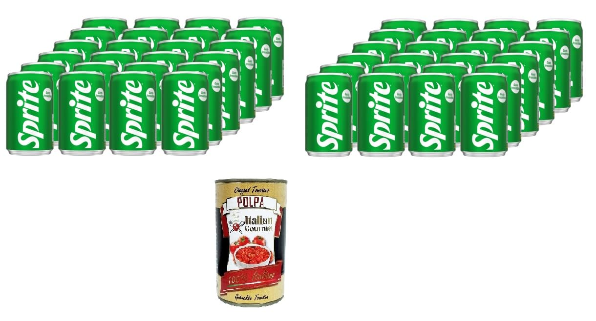 Italian Gourmet Sprite Mini Bibita limone-lime frizzante Dose 48 x 150ml | Erfrischungsgetränk mit wenig Zucker, formato piccolo per feste, picnic e, Gesamtnettogewicht 7,2 L + Kostenlos Polpa 400g