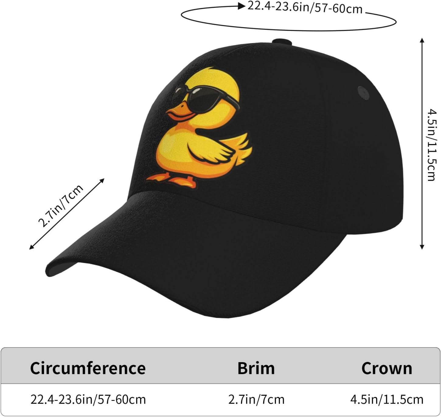 Cute Duck Baseball Cap for Women Men, Funny Cartoon Duck Hats Adjustable Trucker Hats Sun Protection Novelty Caps - Image 4