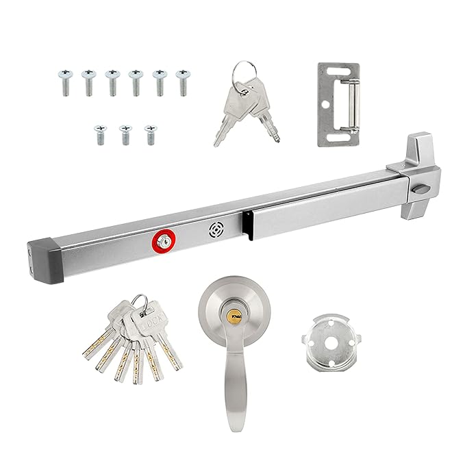 Buy IRONWALLS Push Bar Panic Exit Device with Alarm & Exterior Lever