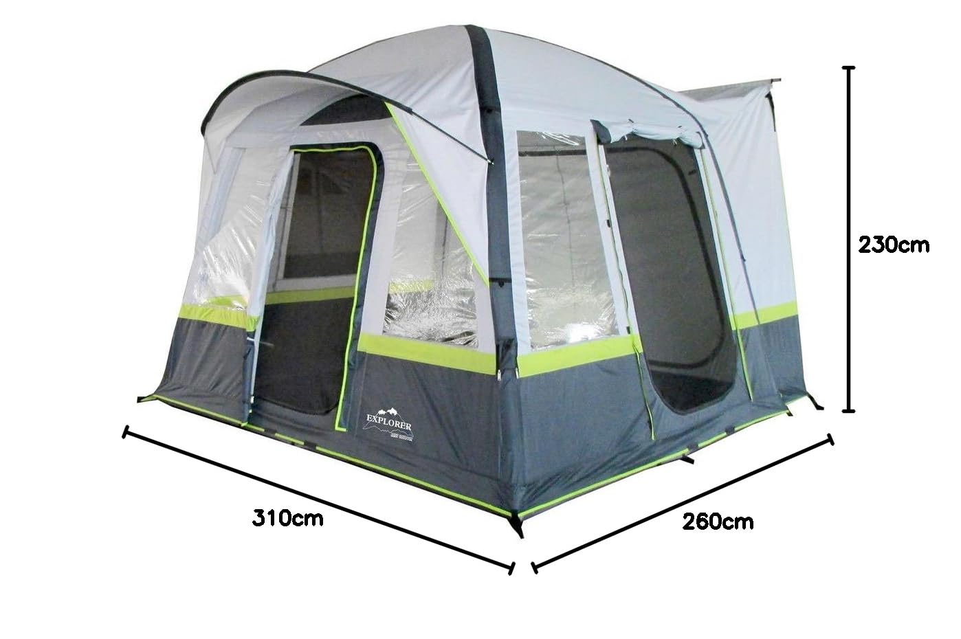 Explorer Zelt Luftzelt Trouper aufblasbares Familienzelt Mobilzelt 310x260x230cm (8m²) 4 Personen 3000mm Wassersäule freistehend wettergeschützter Eingang Camping Outdoor Wandern Familie
