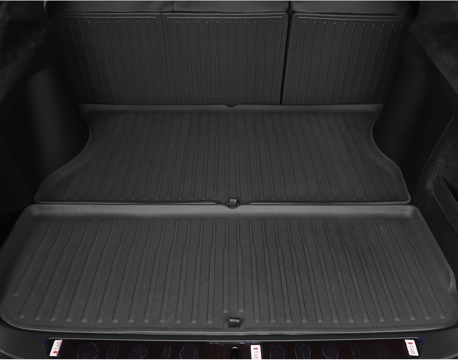 SMABEE 4Pcs Cargo Liner Set for Tesla Model X 5 Seater 2022-2026 (Not fit 6/7 Seater) All Weather Rear Trunk Mat Pads Protector TPE Car Mat Anti-Slip Waterproof Interior Accessories Black