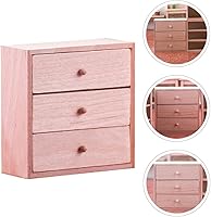 Vista 8 de Toyvian Gabinete de madera en miniatura 1/12 Escala Muebles de casa de muñecas Estilo rústico Mini estantería de madera