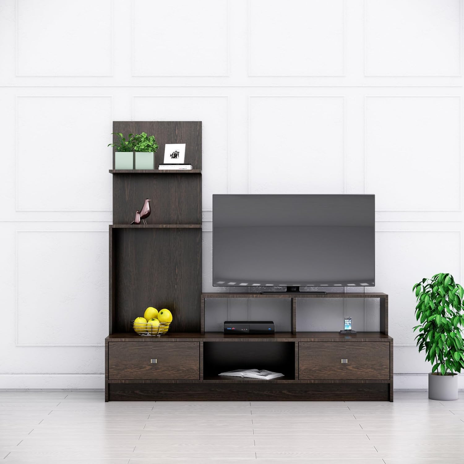 Bniture TV Unit for Living Room, Bedroom Unit Cabinet Base Mount with Storage Ideal for TV Upto 65" (D.I.Y) (Flower Wenge)-image-21