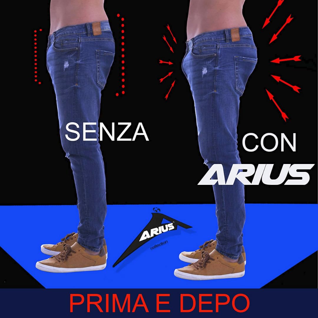 ARIUS Mutande con Cuscinetti con Imbottitura Posteriore e Imbottitura Frontale, per Aumentare Il Volume e Le Dimensioni dei Glutei e Dare Volume e Dare Una Forma Arrotondata agli attributi Maschili