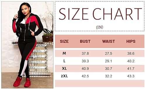 Bealin 2 Piece Tracksuits For Women Bodycon Zipper Jogging Sweatpants Casual Long Sleeve Workout Set Black M #TOP5