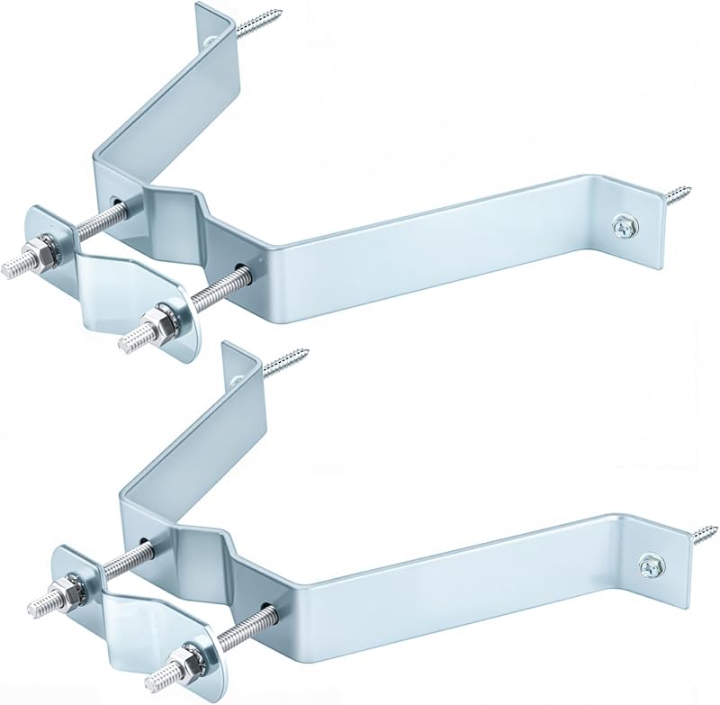 2.5" Wall Mount TV Antenna Brackets 2 Pack | For Outdoor Wall Mast with OD up to 2.5", Galvanized Steel, Weather Resistance, Includes Brackets & Lag Bolts.