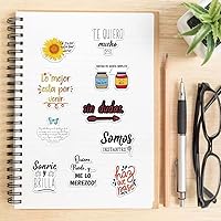 Vista 6 de Calcomanías motivacionales en español 50 unidades de calcomanías de vinilo impermeables para botellas de agua, laptop, equipaje, taza