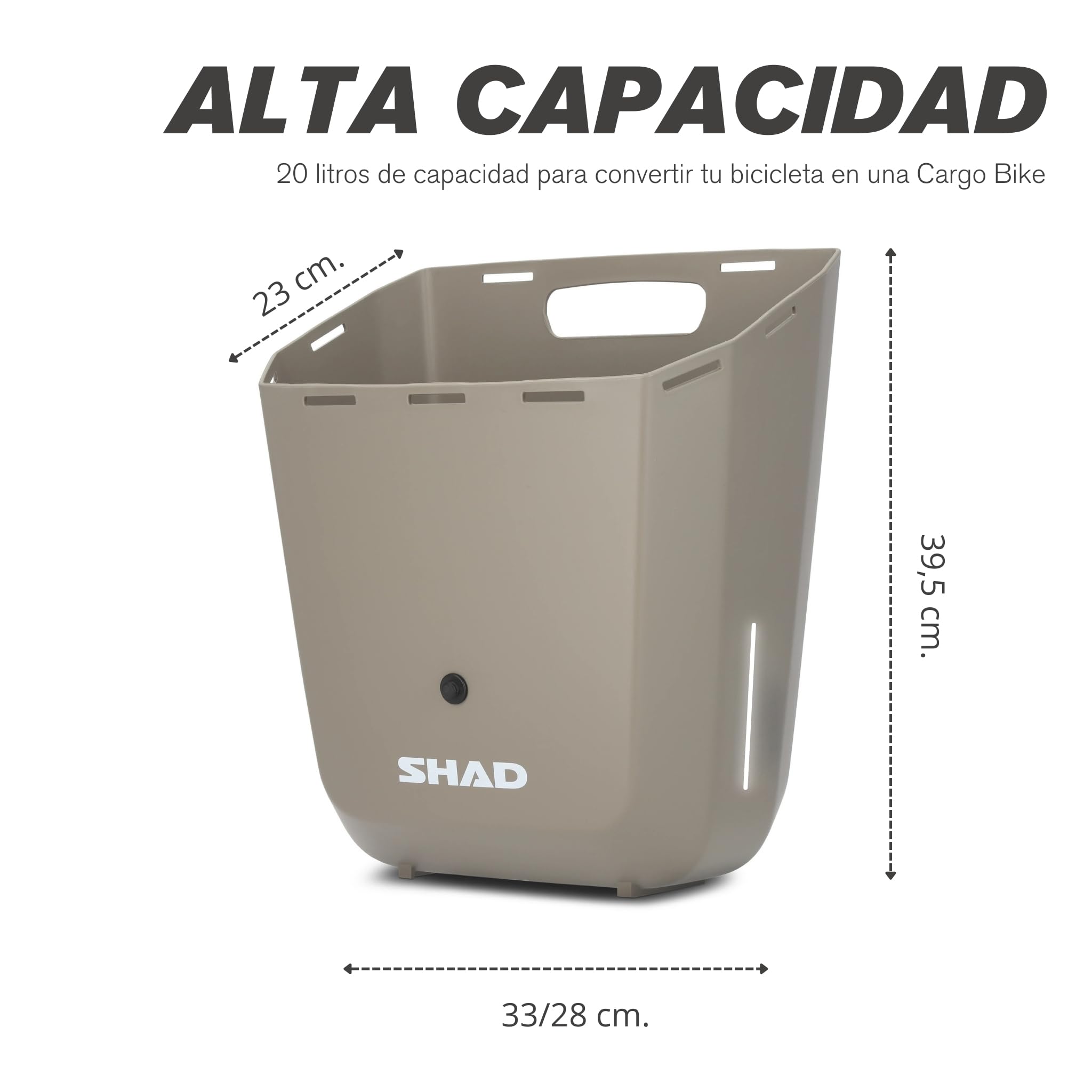 SHAD Bikes - Alforja Rígida Bicicleta Brompton 20L | Maleta Frontal Urbana | Bolsa para Brompton | Alta Resistencia al Impacto (Florence Cream)