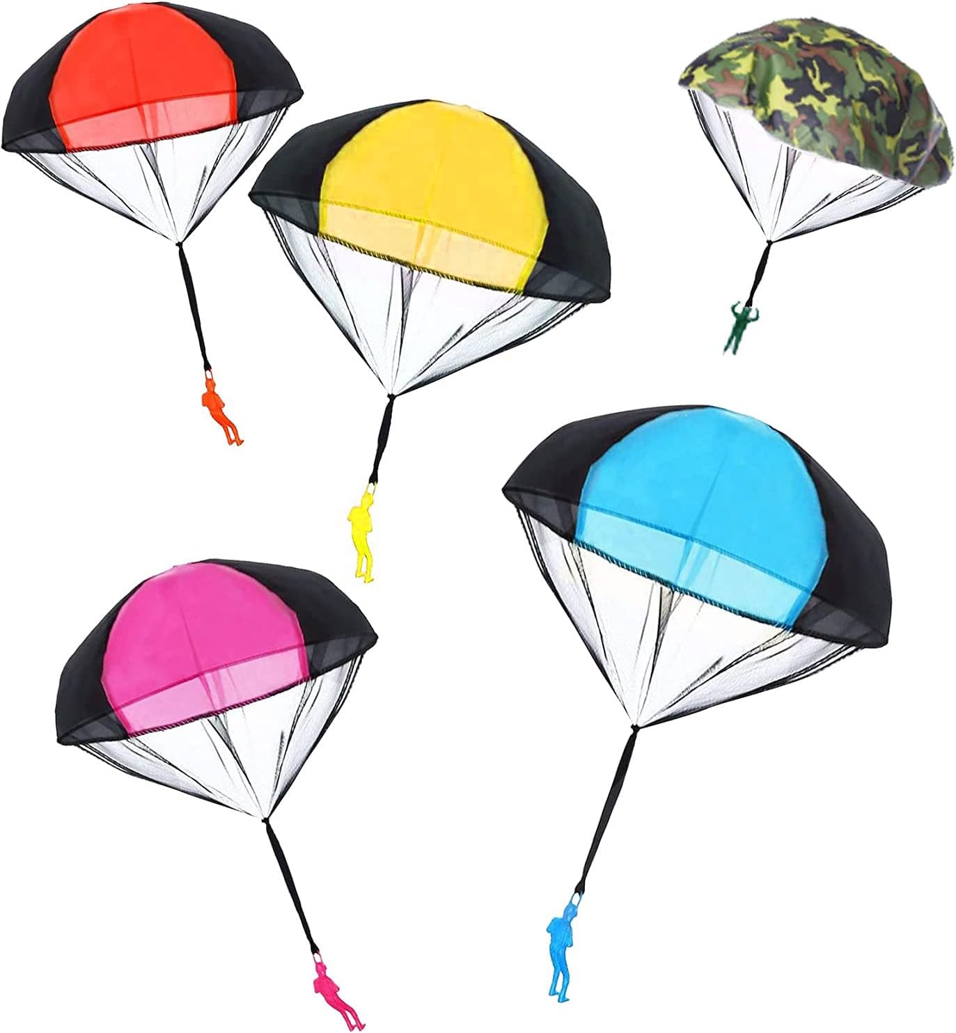 OUOOBEA 5 Pcs Parachute Toy,No Tangle Throw Throwing Parachute Men