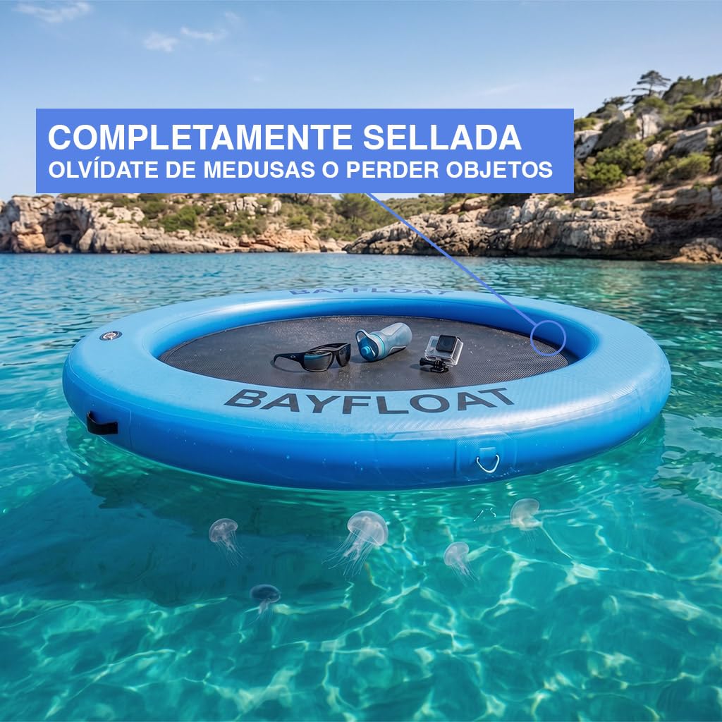 Capri 180 - Anillo Hinchable 2 o 3 Personas, Doble-Capa Dura, Anti-Medusas, Azul, Plataforma Flotante, Flotador Hinchable