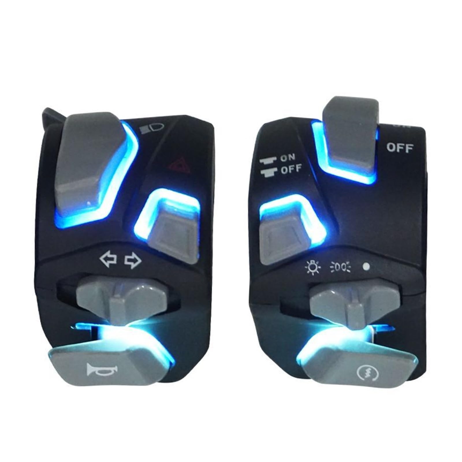 7/8 "22mm Przełącznik Na Kierownicę Motocykla Kierunkowskaz LED Róg Start Stop Reflektor Światło Ostrzegawcze(Blue)