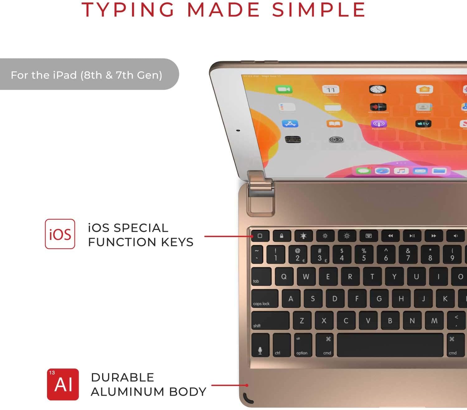 Bеѕt Sеllеr Brydge 10.2 Wireless Keyboard Compatible with iPad 9th, 8th & 7th Generation, Backlit Keys, Long Battery Life, Gold Blасk Frіdау - 40% оƒƒ Brydge 10.2 Wireless Keyboard Compatible with iPad 9th, 8th & 7th Generation, Backlit Keys, Long Battery Life, Gold