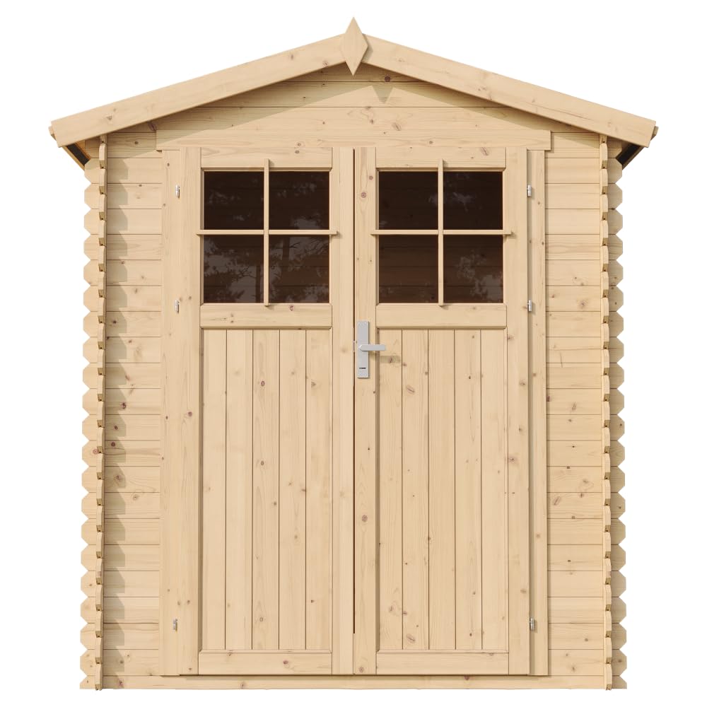 Holzhaus Gartenhaus - Gartenschuppen Holz B196xL186xH218 cm/ 2,82 m2 - Lagerschuppen für Garten - Fahrrad Schuppen - TIMBELA M320F+M320G