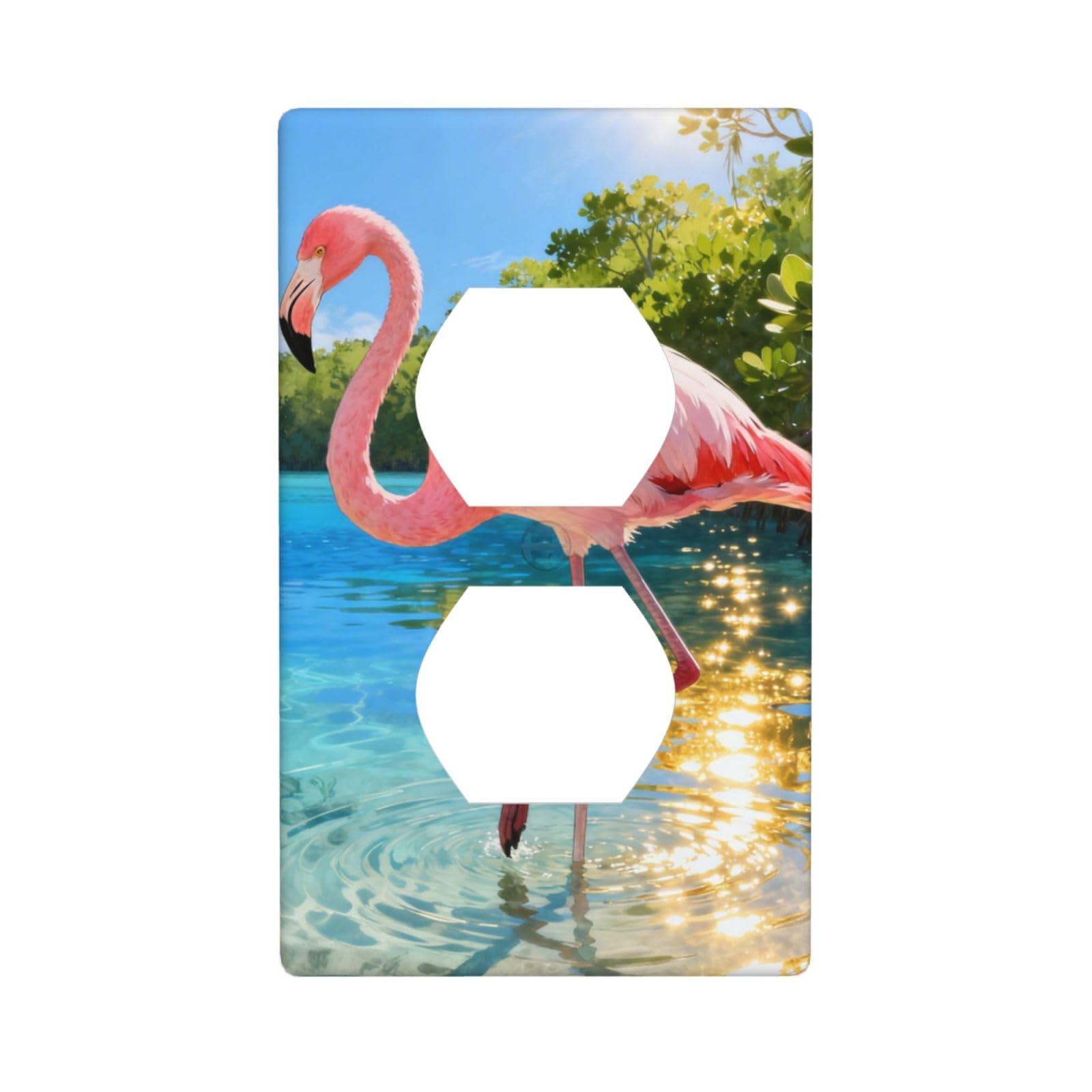 Flamingos Print Decorative Switch Plate Cover-Unbreakable Polycarbonate Wall Plate for Home Office, 1 Gang with Screws