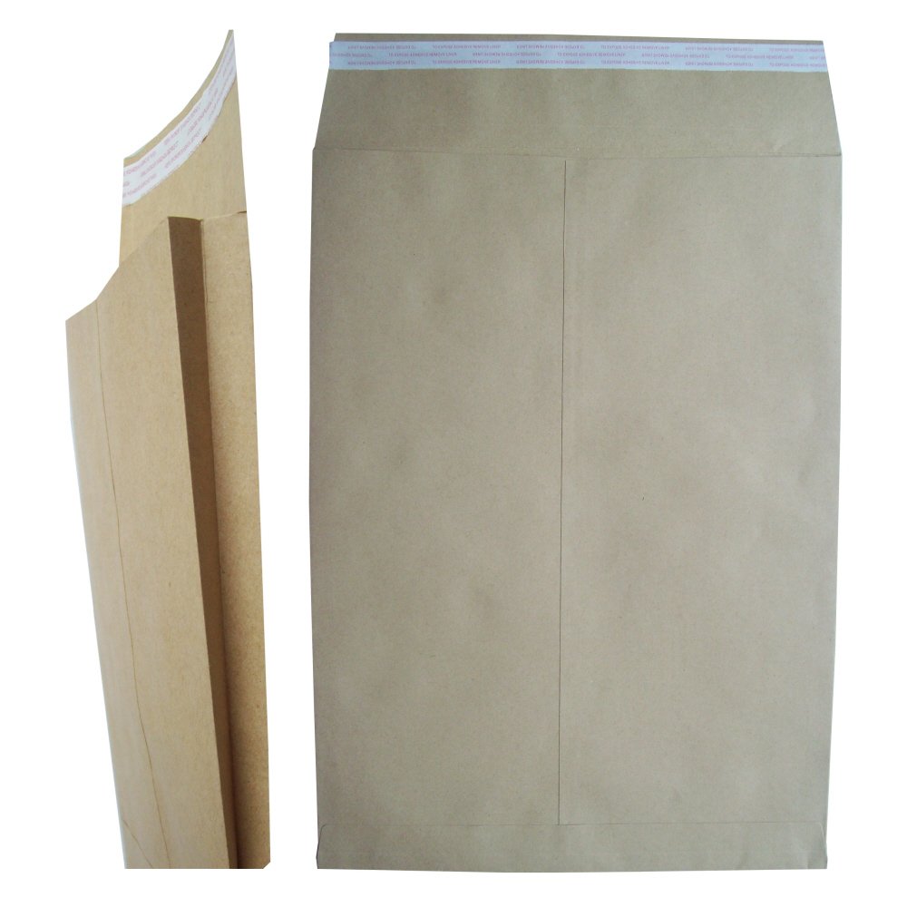 Ukps Brown 125 Manilla Gusset Spined Peel Seal Paper Envelopes Mailers Extra Large Xl A3 C3 Size 324X457mm + 30Mm Spine 140Gsm Self Sealing Book Document Storage Office Postal Packing Postage Packaging