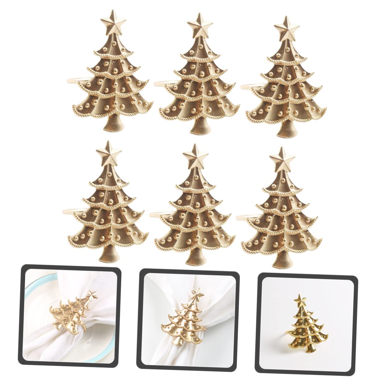 LABRIMP 18stücke Teiliges Weihnachtsbaum Serviettenringe Metall Dekorative Napkin Buckles Für Festliche Tischdekoration Bei Weihnachtsfeiern Hochzeiten Und Familienfeiern