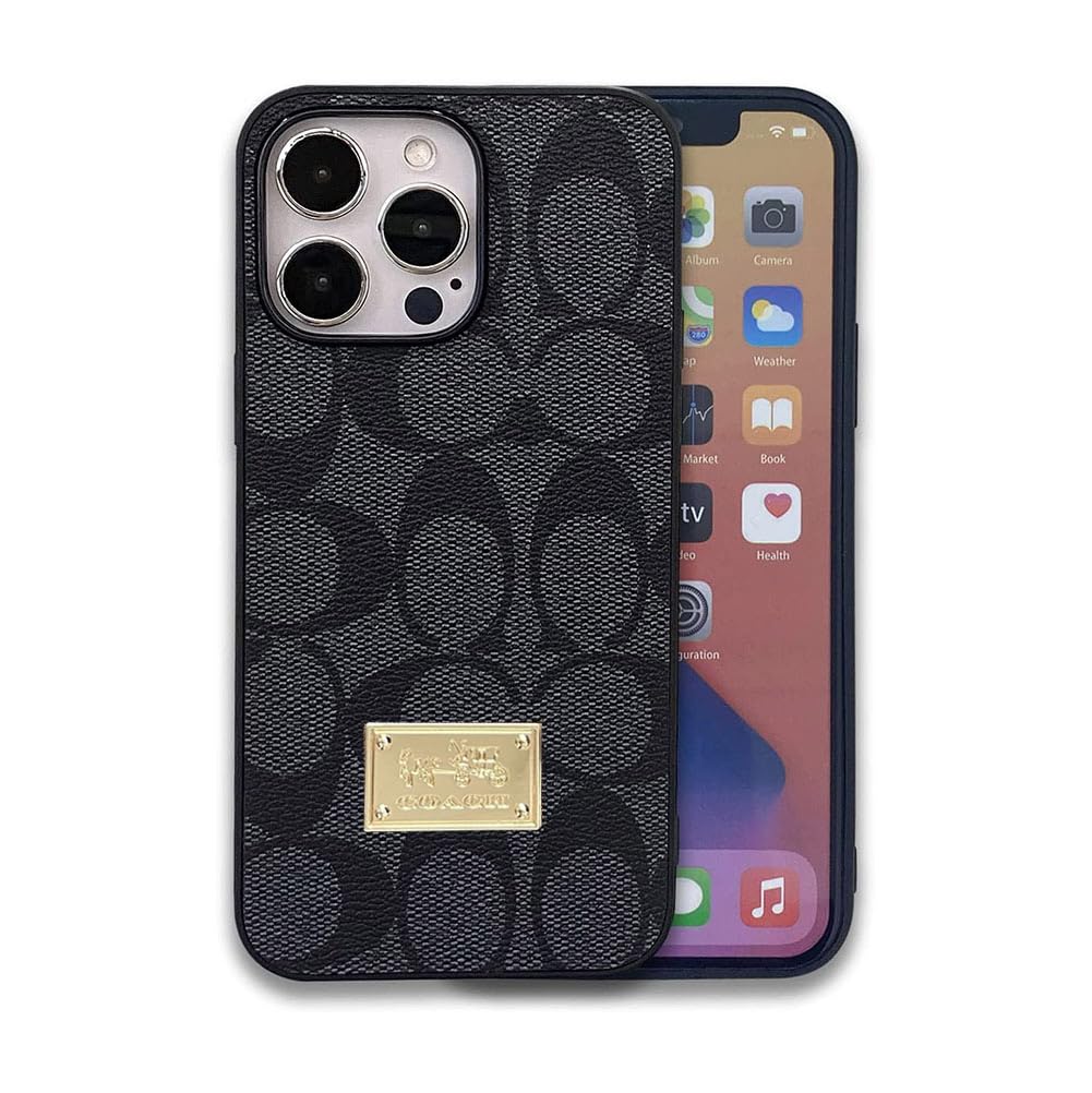 case for iphone 11 pro max classic retro pattern pu leather cover soft tpu slim shockproof protection cover cases compatible with iphone 11 pro max(black)