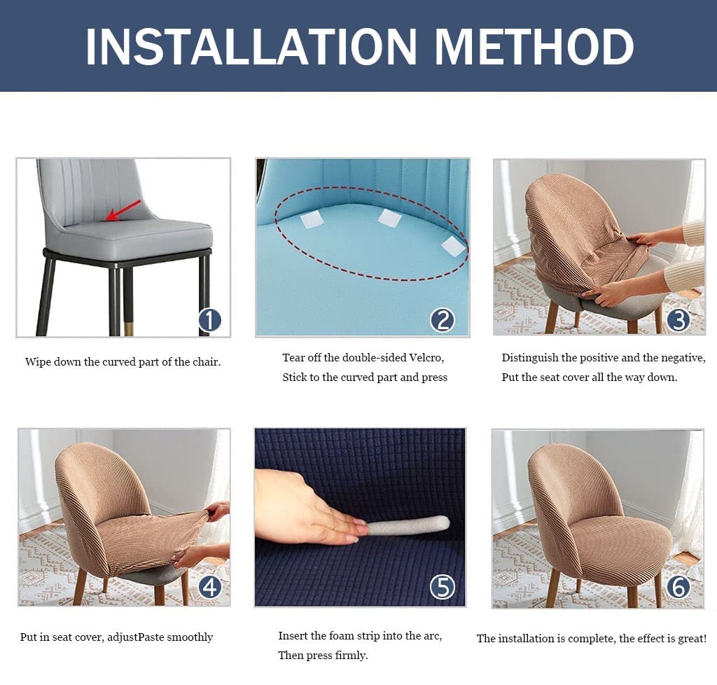 Set di 1/2/4/6 coprisedie da ufficio in stile nordico, elastiche, senza braccioli, protezione elastica per sala da pranzo e mobili da ufficio