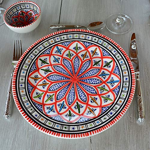 Lot de 6 assiettes plates Bakir rouge - D 24 cm