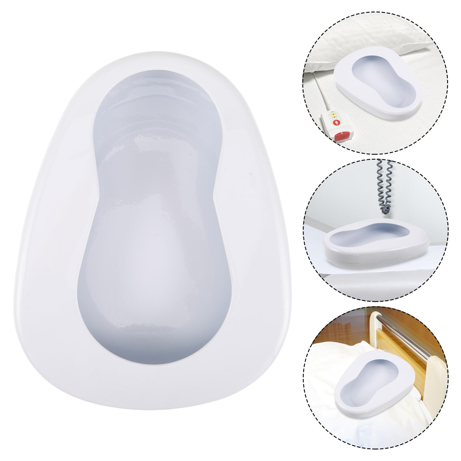 Artibetter Padella per Anziani Allettati in Ferro Bianco, Design Ergonomico e Portatile, Pratica per Uso Ospedaliero e Assistenza Domiciliare