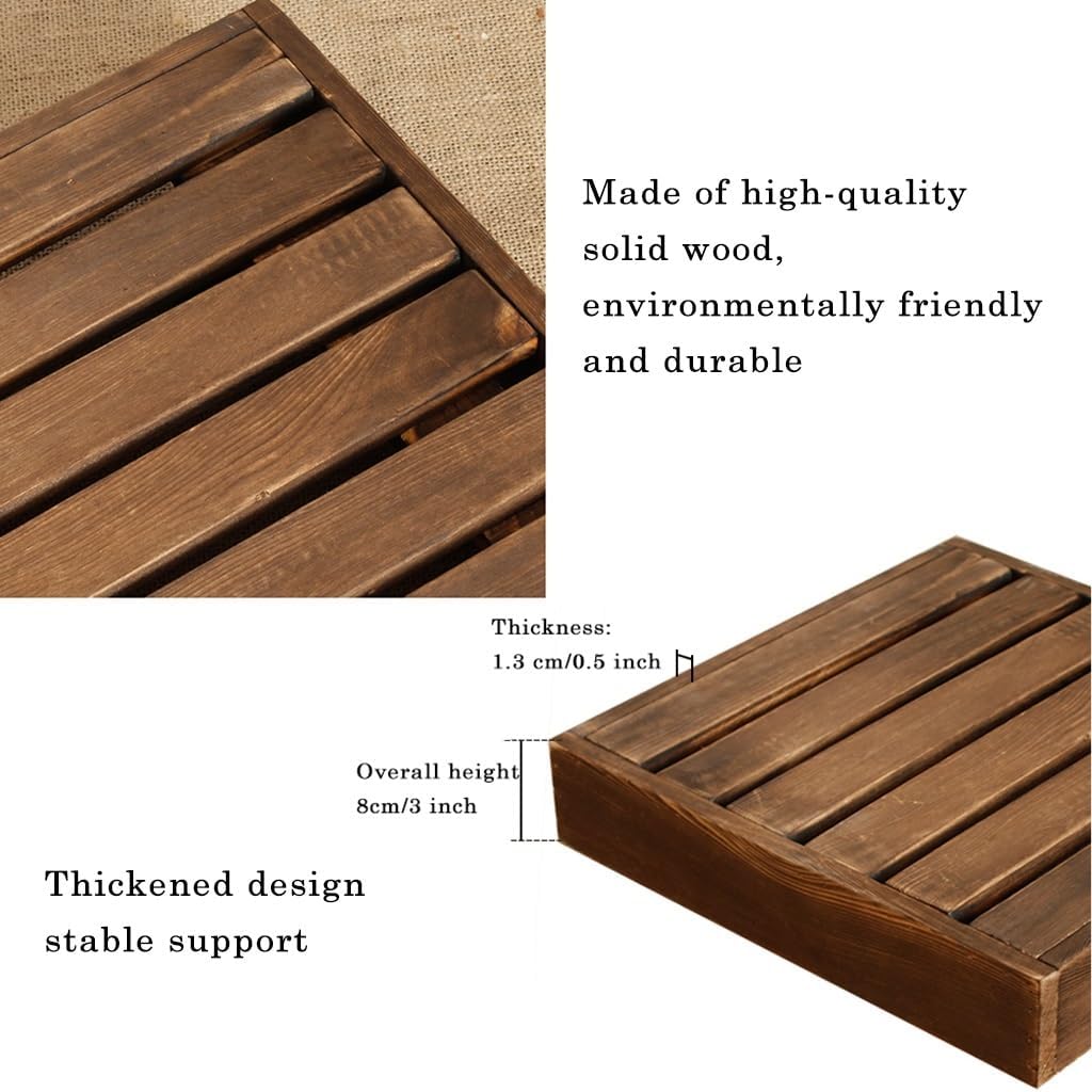 Caddies Plant Caddy Outdoor, Wooden Rolling Plant Stand With Hidden Casters,square Plant Dolly With 360° Universal Wheel, Plant Roller Base Indoor,Load Capacity 110 Lbs (35CM)