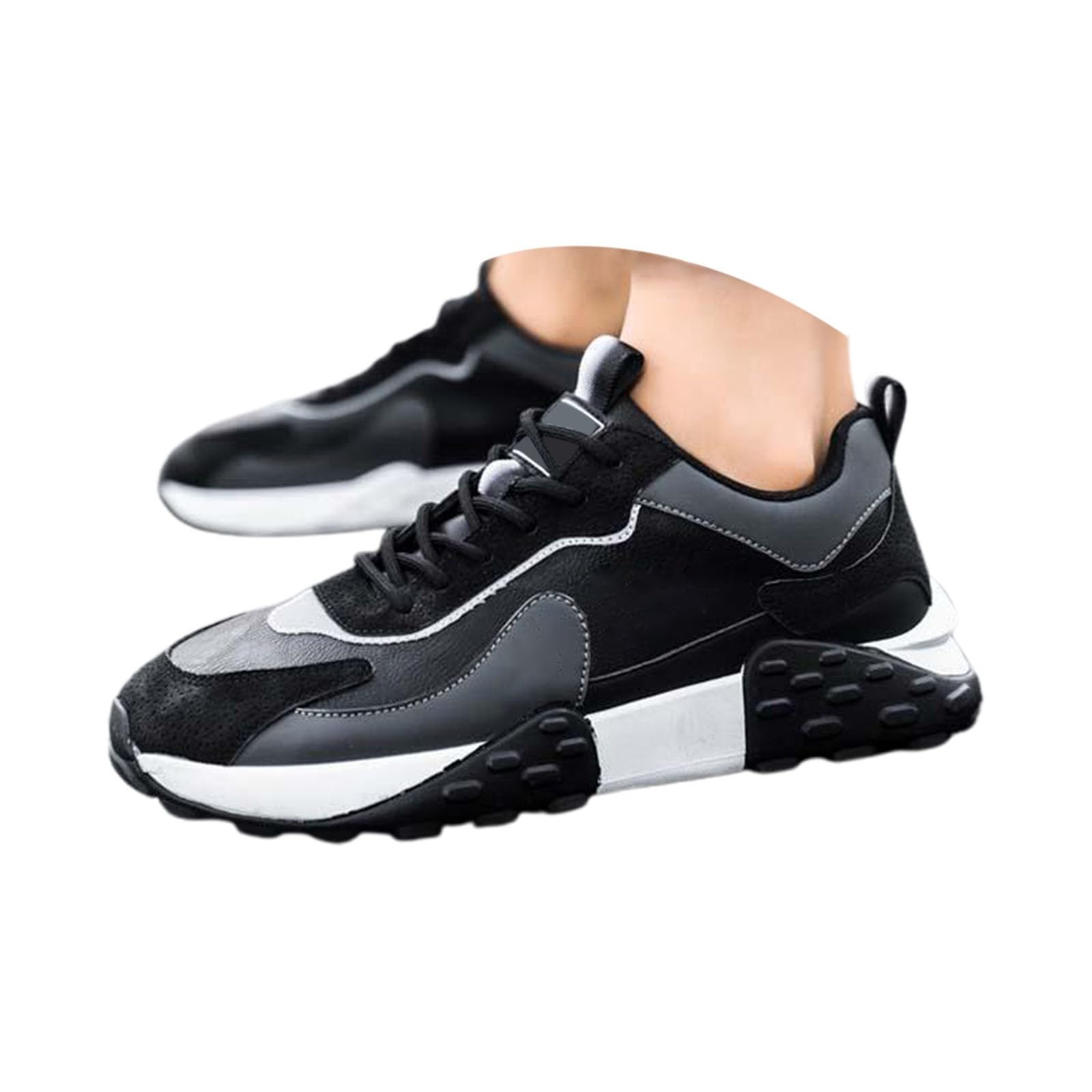 Scarpe antinfortunistiche da uomo, antiscivolo, con plantare morbido, lacci, scarpe da lavoro con supporto per l'arco del piede, scarpe da uomo alla moda, leggere, traspiranti, comode da corsa