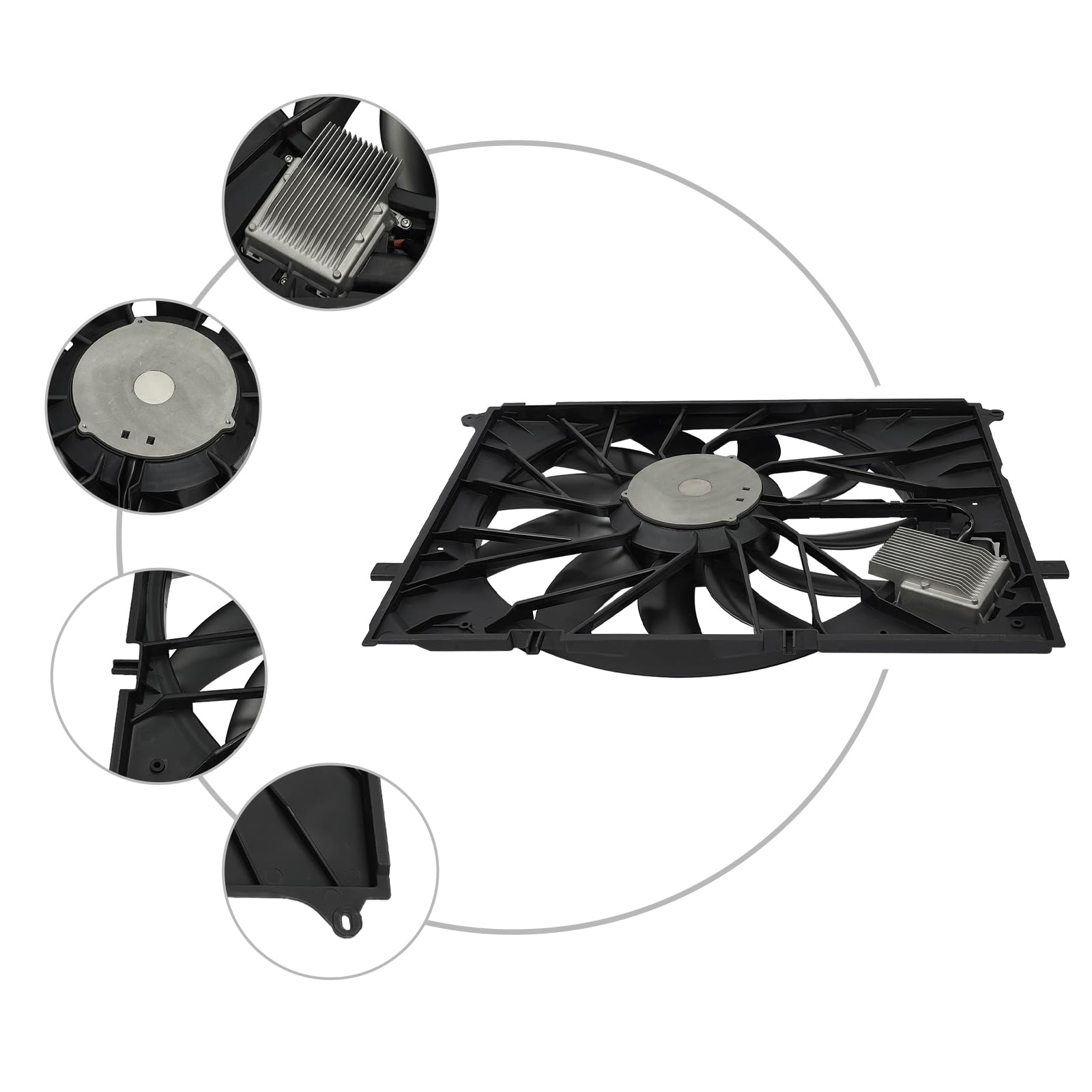 Ventola di raffreddamento del motore, 12 V, 4 poli, 11 pale, in nylon, ricambio diretto per Mercedes-Benz Classe S W220 S280 S320 S350 S400 SL R230 CLK C209 CLS C219 Classe E W211 S211 W 221