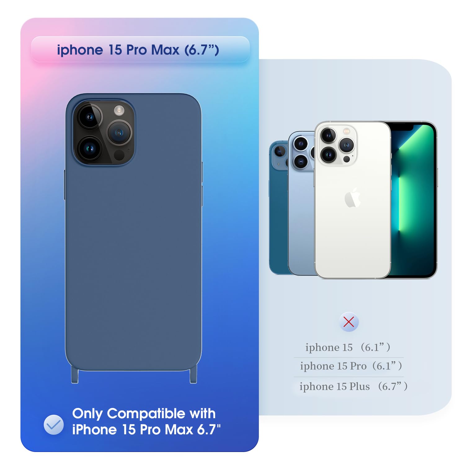 Amazon.com: VooDirop Crossbody Case for iPhone 15 Pro Max with