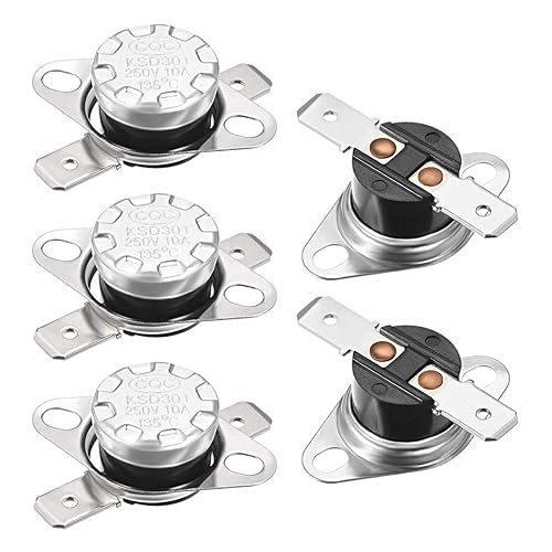 Miniatura 123 de uxcell KSD301 Termostato 221.0 °F/221 ° F 10 A Normalmente Cerrado N.C Ajuste Snap Disc Interruptor de temperatura para microondas, horno, cafeteras