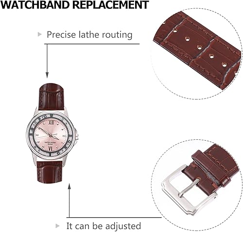 Miniatura 4 de Hemobllo 1 Set Leather Strap Leather Wristband Reloj Inteligente Para Mujer Relojes Inteligentes Para Mujer Replacement Strap Band Reloj Inteligente